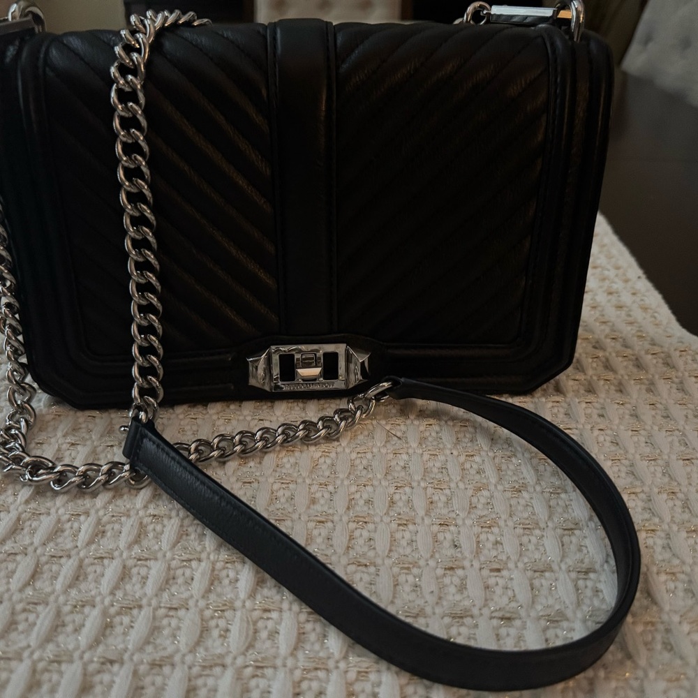 Rebecca Minkoff Black Chevron Crossbody Bag